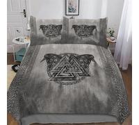 AASWSWW Viking Myth Microfiber Duvet Cover Set 3 Pcs Polyester Quilt Cover Bedding Set With Pillow For Boys Girls Comforter Cover King(220x240cm)
