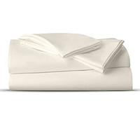 AATH COLLECTION Bed Sheet Set, 100% Egyptian Cotton, Easy Care & Super Soft 4 Pieces Bedding Set - Flat Sheet & Fitted Sheet with 2 Pillowcases (CREAM, Super King)