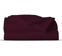 AATH COLLECTION Bed Sheet Set, 100% Egyptian Cotton, Easy Care & Super Soft 4 Pieces Bedding Set - Flat Sheet & Fitted Sheet with 2 Pillowcases (PLUM, Double)