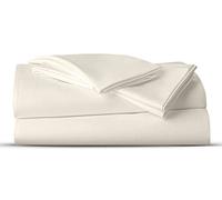 AATH COLLECTION Bed Sheet Set, 100% Egyptian Cotton, Easy Care & Super Soft 4 Pieces Bedding Set - Flat Sheet & Fitted Sheet with 2 Pillowcases (CREAM, Double)