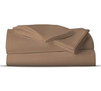 AATH COLLECTION Bed Sheet Set, 100% Egyptian Cotton, Easy Care & Super Soft 4 Pieces Bedding Set - Flat Sheet & Fitted Sheet with 2 Pillowcases (NATURAL, King)