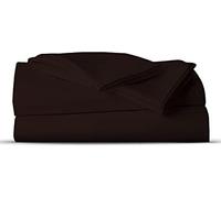 AATH COLLECTION Bed Sheet Set, 100% Egyptian Cotton, Easy Care & Super Soft 4 Pieces Bedding Set - Flat Sheet & Fitted Sheet with 2 Pillowcases (CHOCOLATE, Single)