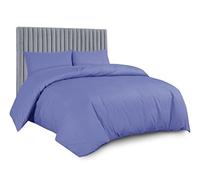 AATH COLLECTION Duvet Cover Bedding Set, Single, Double, King, Super King Size Egyptian Cotton Duvet Set with Pillow Cases. 100% Long Staple Soft Cotton Duvet Set with Easy Closure (Single, Blue)