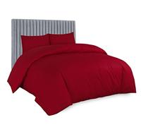 AATH COLLECTION Duvet Cover Bedding Set, Single, Double, King, Super King Size Egyptian Cotton Duvet Set with Pillow Cases. 100% Long Staple Soft Cotton Duvet Set with Easy Closure (King, Red)
