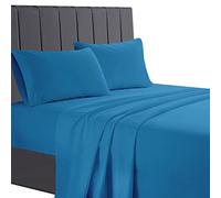 AATH COLLECTION Egyptian Cotton Flat Sheets, 200 Thread Count Single, Double, King, Super King Flat Bed Sheets, Soft & Fade Resistant (Super King, Teal)