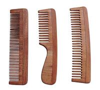 AATIRA Neem Wood Comb Combo Of 3 Wooden Comb For Regrowth Handle Comb Wide Tooth Comb Hair Comb For Men And Women