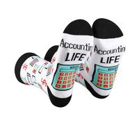 AATOP 1 Pair Funny Accountant Socks, Accounting Major Gifts, LIFE Socks for Office Coworkers (Cotton, 2UK)