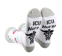 AATOP 1 Pairs ICU Nurse Socks Intensive Care Nurse Appreciation Gift Nursing Student Graduation Socks Nurse Socks Funny Women (Cotton, ICU Nurse 2uk)