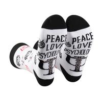 AATOP 1 Pairs Peace Love Psychology Sock Psychologist Gift School Psychology Gift Psychology Sock Mental Health Gift (Cotton, PEACE LOVE PSYCHOLOGY 2uk)
