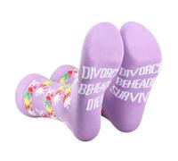 AATOP 2 Pairs Six Musical Queens Socks Broadway Musical Gift British Musical Lover Gift Divorced Beheaded Survived Died (DIVORCED sku)
