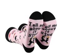 AATOP 2 Pairs Tell Me About It Stud ONJ Socks Music Lover Gift Greese Musical Inspired Socks Theater Gift Greese Movie Gift