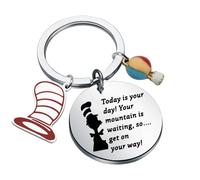 AATOP DR Inspirational Keychain Seuss Teacher Thank You Gift Motivational Quote Gift (Today Is your day 1uk)