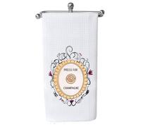 AATOP Press For Champagne Tea Towel Best Friends Bridesmaids Gift Engagement Gift Housewarming Kitchen Towel (PRESS FOR CHAMPAGNE 2U)