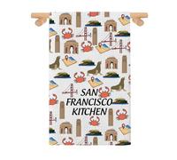 AATOP San Francisco Kitchen Towel San Francisco Kitchen Gift Kitchen Accessories San Francisco Souvenirs Tea Towel Dish Towel (SAN FRANCISCO KITCHEN 2U)
