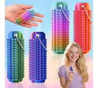 Aatpuss 4Pcs Spiky Fidget Keychain, Tactile Stimulation Keychain For Autism, Little Ouchies Pain Fidget Keychain, Sensory Key Ring For Stress Relief