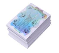 Aatraay 100 Pcs Nail Extension Forms, Thickened PVC Holographic Self Adhesive Clear Alignment Lines, with Enhanced Durability for Gel Nail Extensions