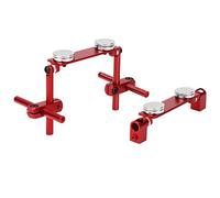 Aatraay Aluminum Magnetic Mounting Bracket, Lightweight Adjustable Shell Body Mount for 1/10 RC Car with Strong Magnets, Gaskets and Screws, for S XI CS 416 417 T3 (Red)