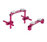 Aatraay Aluminum Magnetic Mounting Bracket, Lightweight Adjustable Shell Body Mount for 1/10 RC Car with Strong Magnets, Gaskets and Screws, for S XI CS 416 417 T3 (Pink)