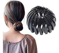 Aatraay Bird Shaped Hair, Vintage Geometric Hair Loops Ponytail Holder with Adjustable Teeth for Women Girls, 3pcs for Weddings Parties (1PCS Big Red) (1PCS (bright black))