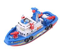 Aatraay Kids Fireboat Toy, Electric Water Spraying Boat with Sound and Red Blue Flash Lights, Floating Bath Toy for Bathtub Pool Beach