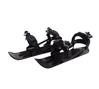 Aatraay Mini Ski Skates, Adjustable Ski Shoes for Snowboarding with Durable Nylon and Metal Buckle, for Adults Winter Sports Downhill Slopes Ice Skating (Black)