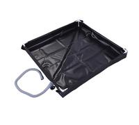 Aatraay Portable Shower Tray, 31.5x31.5x3.9 Inch Foldable Shower Base Water Proof Damage Proof with Detachable Drain Pipe, for Tent Camping RV Beach Outdoor Garden (Black)