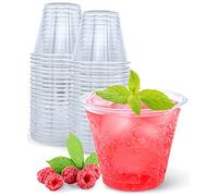Aatriet 9 oz Clear Plastic Cups, 50 Pack Classic Clear Disposable Wine Cups for Wedding & Party, Elegant Cocktail Cup, Plastic Tumblers for Iced Coffee, Cold Beverage