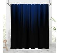AAtter Blue Shower Curtain Black and Navy Modern Abstract Mens Boys Gothic Goth Cool Anime Dark Ombre Masculine Teen Two Tone Boho Home Bathroom Decor Bathtub Set with 12 Hooks, 60x72 Inch, Gradient