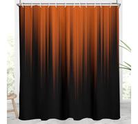 AAtter Orange and Black Shower Curtain Abstract Ombre Terracotta Boho Striped Gothic Bright Art Two Tone Gradient Extra Long XL Large Home Bathroom Decor Bathtub Set with 12 Hooks, 72x84, Modern