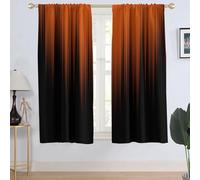 AAtter Orange and Black Window Curtains Abstract Ombre Terracotta Boho Striped Two Tone Gradient Living Room Bedroom Window Drapes Treatment Fabric 1 Pair Home Decor, 42" W x 63" L, Fashion