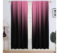 AAtter Pink and Black Window Curtain Ombre Abstract Girly Gothic Preppy Designer Glam Modern Art Funny Living Room Bedroom Window Drapes Treatment Fabric 1 Pair Home Decor, 52" W x 84" L, Fashion