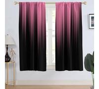 AAtter Pink and Black Window Curtain Ombre Abstract Women Gothic Preppy Designer Glam Modern Art Funny Living Room Bedroom Window Drapes Treatment Fabric 1 Pair Home Decor, 52" W x 63" L, Fashion