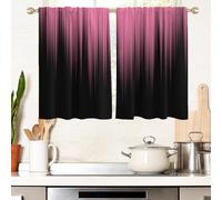 AAtter Pink and Black Window Curtains for Kitchen Ombre Abstract Striped Girls Women Art Fun Small Short Home Living Room Bedroom Bathroom Drapes Treatment Tiers Fabric 1 Pair, 27.5" W x 39" L, Modern