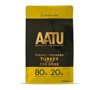 AATU 80/20 Premium Dry Adult Dog Food 1.5kg, Turkey, Grain & Gluten-Free | Made With Super-8 Nutrient Blend & Natural Ingredients. 80% Meat. Slow-Cooked. No Preservatives