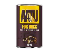 AATU 90/10 Complete Wet Dog Food - Pork & Wild Boar Adult 6x400g Cans - High Protein, Grain Free. Packaging May Vary.