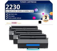 aauot 2230 Toner Cartridge Compatible for Dell 2230 2230D 2230DN 3330 Printer, Clear and Sharp, Quick to Adapt ,Black-3 pack