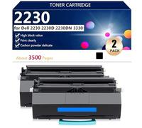 aauot 2230 Toner Cartridge Compatible for Dell 2230 2230D 2230DN 3330 Printer, High Yield 3500 Pages,Black-2 pack