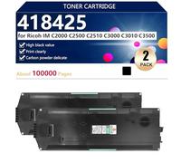 aauot Black 418425 Hight Capacity Waste Toner Box Replacement for Ricoh IM C2000 C2500 C2510 C3000 C3010 C3500 Printer, High-Definition Printing, 100000 Pages,Black-2 pack