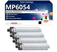 aauot Black MP6054 Hight Capacity Toner Cartridge Replacement for Ricoh MP4054SP MP4055Sp MP5054Sp MP5055SP MP6054sp MP6055SP Printer, High-Definition Printing, 40000 Pages,Black-4 pack