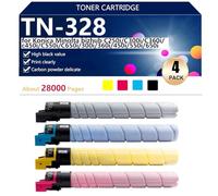 aauot Black TN-328 Hight Capacity Toner Cartridge Replacement for Konica Minolta bizhub C250i C300i C360i c450i C550i C650i 300i 360i Printer, High-Definition Printing, 28000 Pages,BCMY-1 set