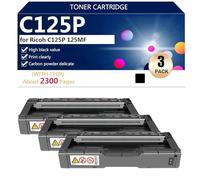 aauot C125P Toner Cartridge Compatible for Ricoh C125P 125MF 434060 434061 434062 434063 Printer, Clear and Sharp, Quick to Adapt,Black-3 pack