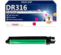 aauot DR316 Drum Unit Extra High Yield Compatible for Konica Minolta BizHub C220 C280 C360 C7722 C7728 Printers, Clear and Sharp,Magenta-1 pack