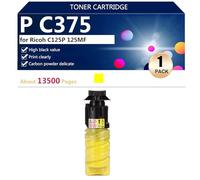 aauot P C375 Toner Cartridge Compatible for 842648 842649 842650 842651 for Ricoh C125P 125MF Printers, 13500 Pages,Yellow-1 pack