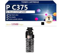 aauot P C375 Toner Cartridge Replacement for Ricoh C125P 125MF Printer, Clear and Sharp, 13500 Pages,Black-1 pack