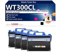 aauot WT300CL Waste Toner Box Extra High Yield Compatible for Brothe HL-4150CDN 4570CDW 4570CDWT MFC-9460CDN 9560CDw 9970CDW Printers, Clear and Sharp,Black-4 pack