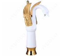 AAureolo Modern White Swan Shape Bathroom Faucet, Single Lever to Adjust Water Flow Size/Hot and Cold, Single Hole, Retro and Elegant, Bathroom Vanity, Basin, Bathtub, Kitchen Sink Faucet.