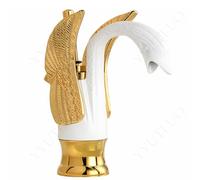 AAureolo Modern White Swan Shape Bathroom Faucet, Single Lever to Adjust Water Flow Size/Hot and Cold, Single Hole, Retro and Elegant, Bathroom Vanity, Basin, Bathtub, Kitchen Sink Faucet.