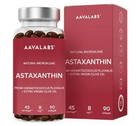 Aavalabs Astaxanthin Antioxidant Supplements - Natural Microalgae from Haematococcus Pluvialis - with Extra Virgin Olive Oil - 8 mg Per Daily Dose - 90 Astaxanthin high Strength softgels - Vegan