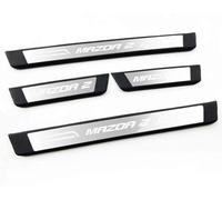 AAWEI Door Sill Scuff Plates for Mazda 2 2015-2019,Stainless Steel Kick Guard Protector,Anti Scratch Threshold Bar,Self Adhesive Car Trim 4pcs,Silver