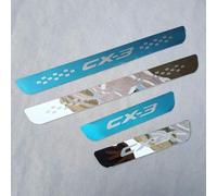 AAWEI Door Sill Scuff Plates for Mazda Cx-3 Cx3 Cx 3,Stainless Steel Kick Guard Protector,Anti Scratch Threshold Bar,Self Adhesive Car Trim 4pcs